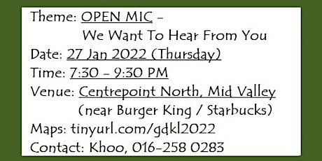 Open Mic - We Want To Hear From You tickets