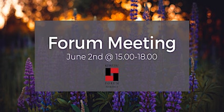 Forum Meeting June 2nd tickets