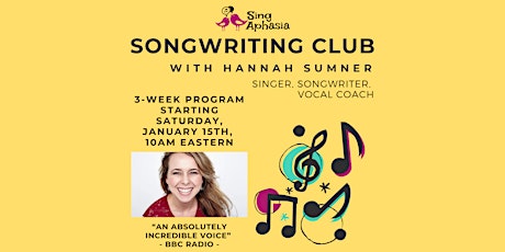 Primaire afbeelding van Songwriting Club with Hannah