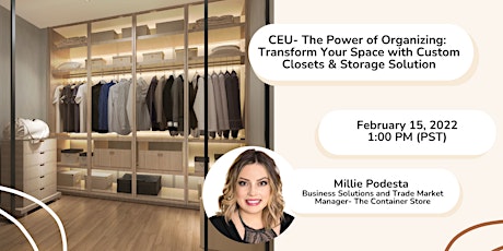 CEU- The Power of Organizing: Transform Your Space with Custom Closets primary image