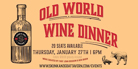 S&G Old World Wine Dinner tickets