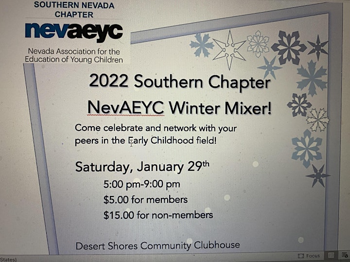 
		Southern Chapter NevAeyc Winter Mixer/Game Night and Dinner image

