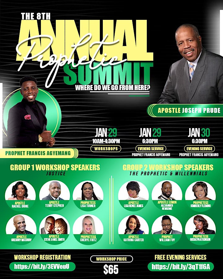 
		8th Annual Prophetic Summit Evening Services January 29 & 30, 2022 image
