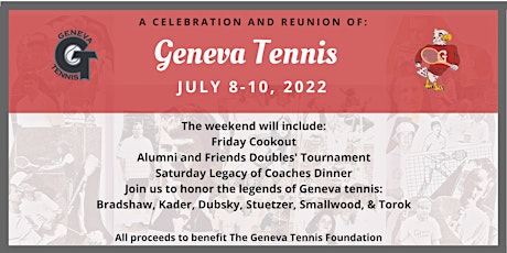 A Celebration and Reunion of Geneva Tennis:  July 8-10, 2022 tickets