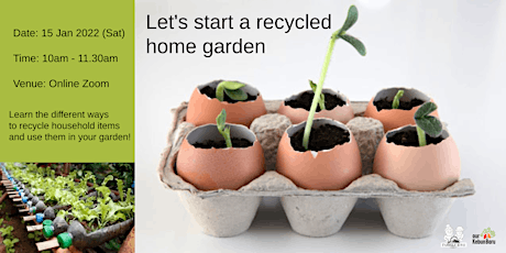 Sustainability Saturday Series - Let's start a recycled home garden