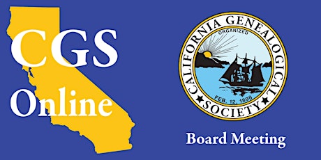 Online - CGS Monthly Board Meeting tickets