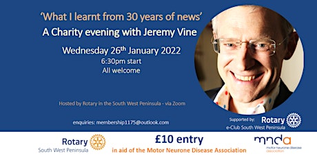 ‘What I learnt from 30 years of news’ - MNDA fundraiser with Jeremy Vine tickets