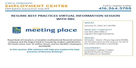 RESUME BEST PRACTICES VIRTUAL INFORMATION SESSION WITH RBC Tickets