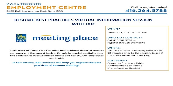 RESUME BEST PRACTICES VIRTUAL INFORMATION SESSION WITH RBC