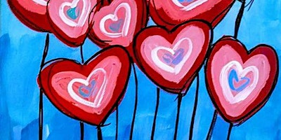 Family Paint Night- Online!  Glow Hearts