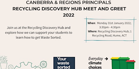 CBR & Region School Principals- Visit the Recycling Discovery Hub in 2022