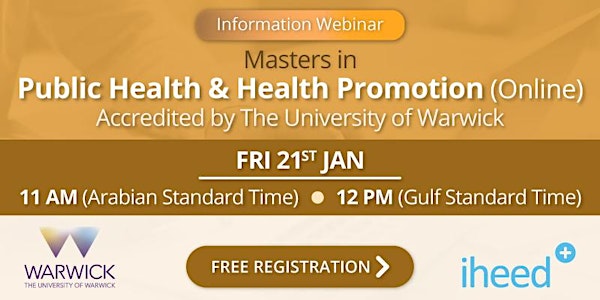 Masters in Public Health: University of Warwick - Info Webinar Jan 21 2022