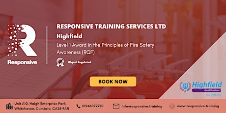 Level 1 Award in the Principles of Fire Safety Awareness tickets