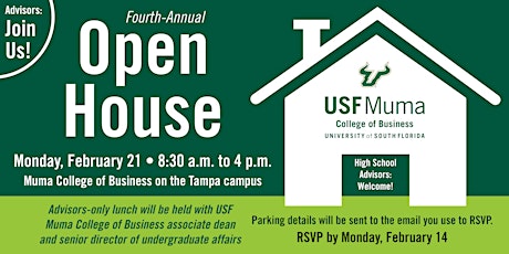 2022 Muma College of Business Open House | Advisors to High School Students tickets