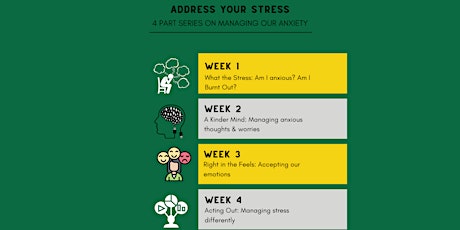 Address Your Stress  ~ 4 Part Anxiety & Stress Management Series tickets