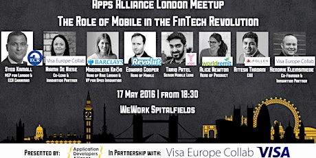 Apps Alliance Meetup Presents: The Role of Mobile in the FinTech Revolution in partnership with Visa Europe Collab primary image