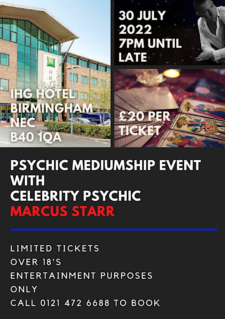 Psychic mediumship with Marcus Starr at IHG Hotel, Birmingham Nec image