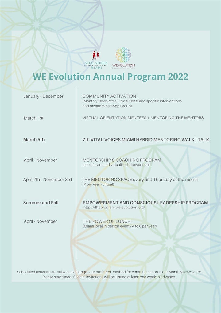  Vital Voices Miami Hybrid Mentoring Walk|Talk + WE Evolution Program 2022 image 