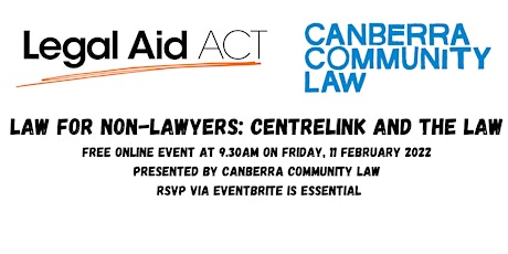 Law for Non-Lawyers: Centrelink, presented by Canberra Community Law tickets