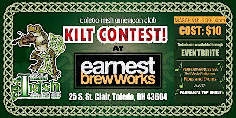 TIAC  Annual St. Paddy's Day & Kilt Contest event at Earnest Brew Works!