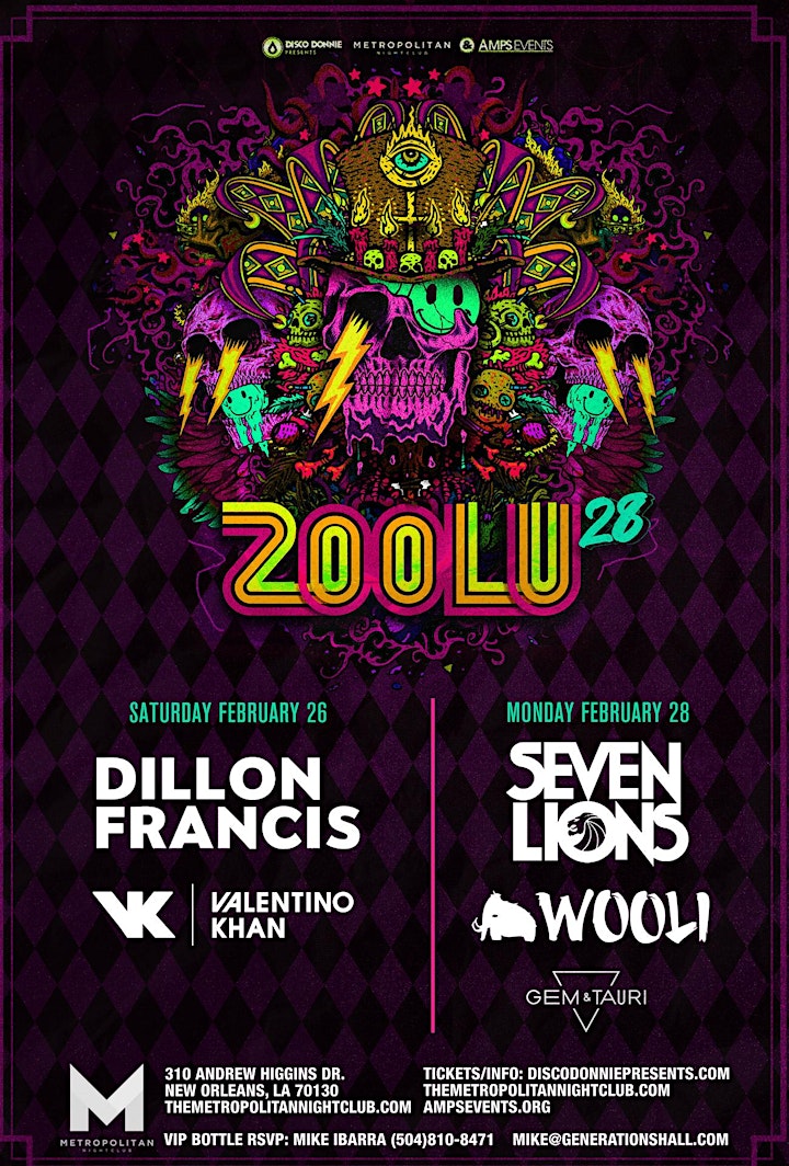 2-DAY WRISTBAND - ZOOLU 28 w/ SEVEN LIONS, DILLON FRANCIS and lots more. image