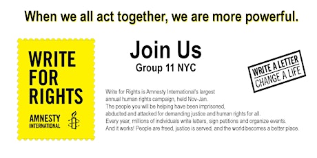 AIUSA Write for Rights Group 11 NYC tickets