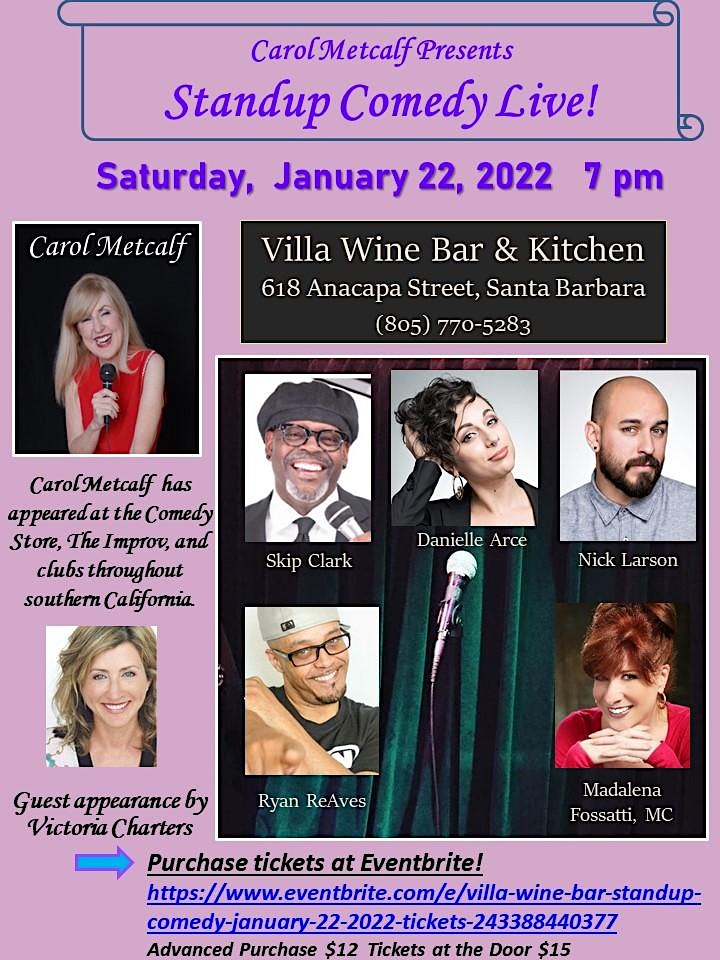 
		Villa Wine Bar Standup Comedy - January 22, 2022 image
