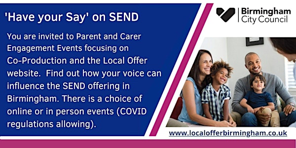 SEND Parent Carer Engagement Event - Carrs Lane,15th February 2022