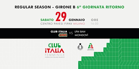 Club Italia CRAI vs. Lpm Bam Mondovì (35%) tickets