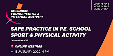 Safe Practice in PE, School Sport and Physical Activity delivered by AfPE tickets