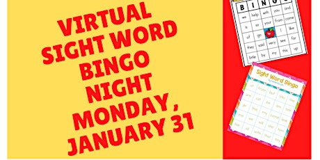 Virtual Sight Word Bingo tickets
