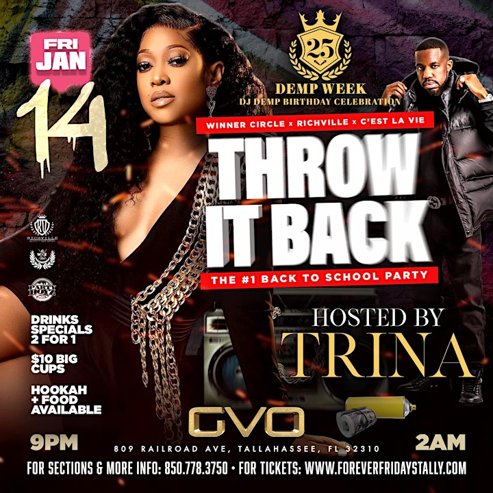 
		FOREVER FRIDAY'S: THROW IT BACK PARTY  Hosted By Trina image
