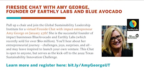 Fireside Chat with Amy George, Founder of Blue Avocado and Earthly Labs tickets