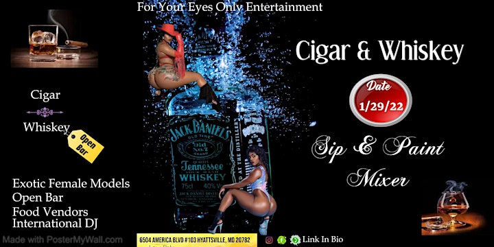 Cigar & Whiskey Mixer- Sip & Paint w/ Exotic Female Models image