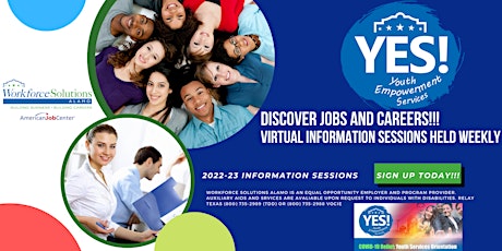 YES! PROGRAM 2022 TEXAS! Job Discovery & Careers Info Session(Youth 16-24)