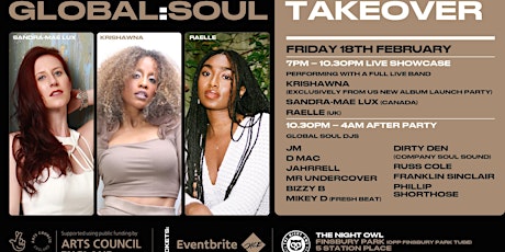 Global Soul Takeover: Krishawna, Sandra-Mae Lux & Raelle tickets