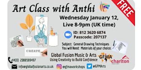 FREE Art Class for Adults with Anthi and Global Fusion Music & Arts tickets