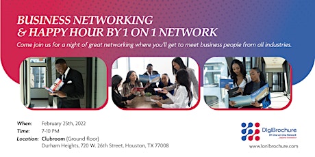 Business Networking & Happy Hour by 1on1Network tickets