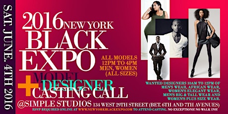 2016 New York Black Expo Model & Designer Casting primary image