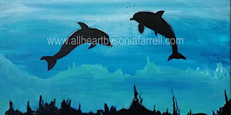 KIDS/ADULTS - 'Dolphin Delight' Fun, Interactive ON-LINE Art Class tickets
