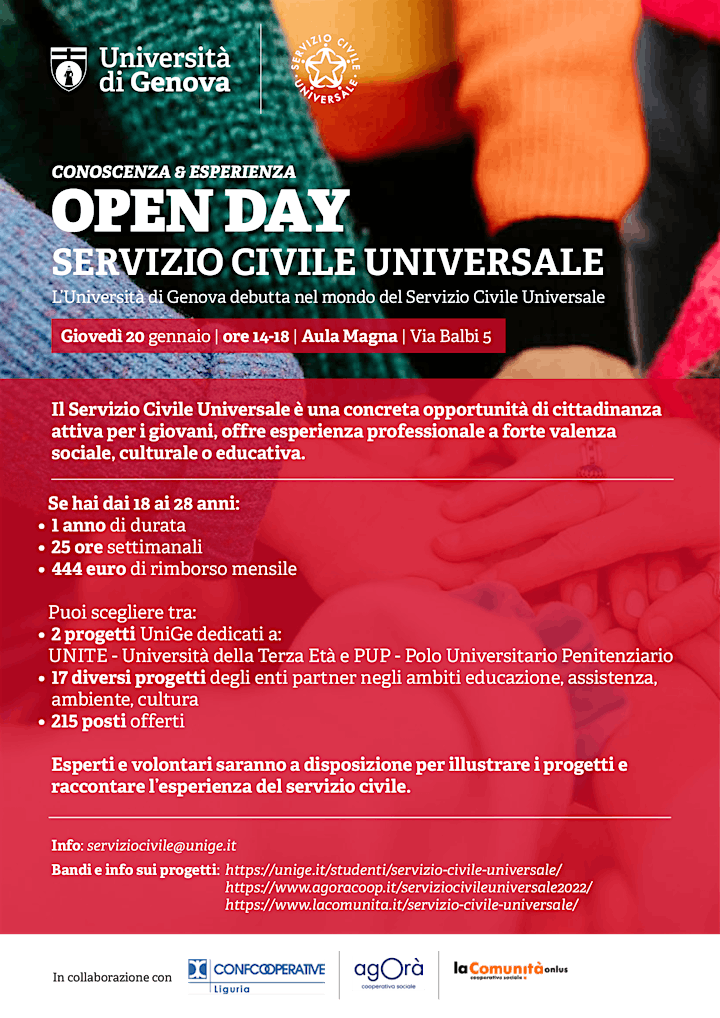 
		Immagine Conoscenza & esperienza:  Open Day  Servizio Civile Universale
