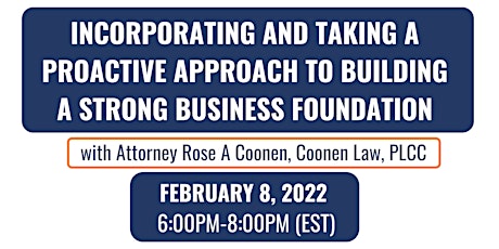 Taking a Proactive Approach to Building a Strong Business Foundation tickets