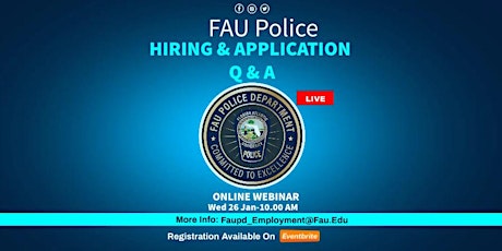 FAU Police Department Virtual Hiring  Q & A tickets