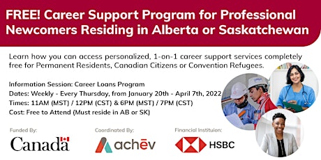 FREE Career Supports for Professional Newcomers in Alberta & Saskatchewan tickets