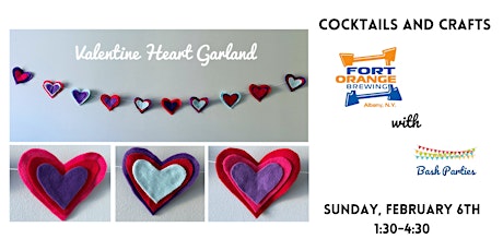 Cocktails and Crafts with Bash: Valentine Heart Garland tickets