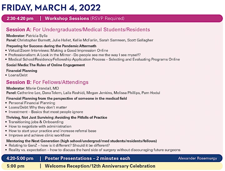 
		12th Annual Women in Surgery Career Symposium image
