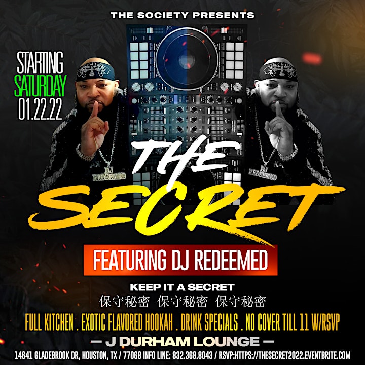 
		"The Secret" at J Durham | Every Saturday | Best of 90's 00's Hip-Hop | R&B image
