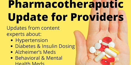 Pharmacotherapeutic Update for Providers tickets