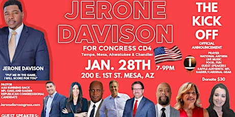 JERONE DAVISON FOR CONGRESS "THE KICKOFF" OFFICIAL ANNOUNCEMENT tickets
