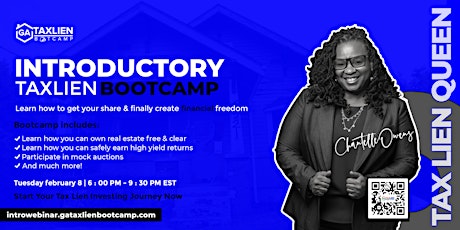 Introductory Tax Lien Bootcamp Live Webinar  [February 08, 2022] tickets